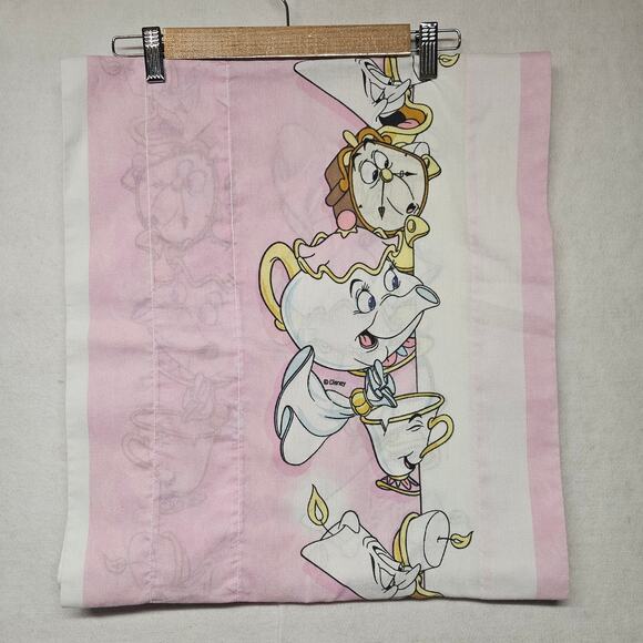 Vintage Disney Beauty and the Beast Light Pink Window Valance 78" x 17" - Picture 1 of 7